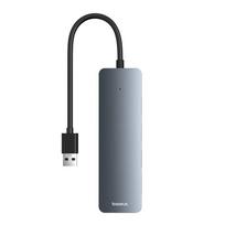 usb a sakotuvas - 4in1 Hub Baseus UltraJoy Lite USB-A to USB 3.0 15cm (grey) - 1 nuotrauka