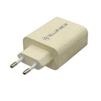 usb c pakrovejas - Tellur Green 38W dual port charger Type-C PD20W   USB QC3.0, cream - 1 nuotrauka