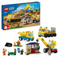 lego kranas - LEGO City Statybiniai sunkvežimiai ir kranas su griaunamuoju rutuliu 60391 - 2 nuotrauka