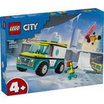 lego city - LEGO City Greitosios pagalbos automobilis ir snieglentininkas 60403 - 4 nuotrauka