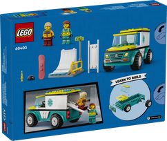 lego city - LEGO City Greitosios pagalbos automobilis ir snieglentininkas 60403 - 5 nuotrauka