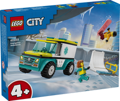 lego city - LEGO City Greitosios pagalbos automobilis ir snieglentininkas 60403 - 6 nuotrauka