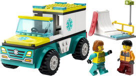 lego city - LEGO City Greitosios pagalbos automobilis ir snieglentininkas 60403 - 9 nuotrauka