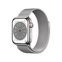 Apple Watch Series 8 GPS + Cellular 41mm Silver Stainless Steel Case ,Silver Milanese Loop MNJ83UL/A