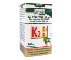 d3 k2 - JutaVit Vitaminai K2 + D3 + K1, 60 kapsulių - 1 nuotrauka