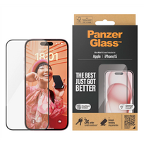 PanzerGlass | Screen protector | Apple | iPhone 15 | Glass | Clear | Easy installation; Fi