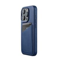 Mujjo iPhone 15 Pro Wallet Leather- Monaco Blue