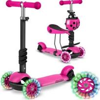 Triratis paspirtukas su sėdyne Ricokids Buggy, rožinis