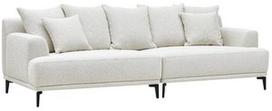 Sofa Home4you Magnolia, šviesiai smėlinė, 96 x 264 cm x 76 cm