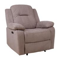 elektriniai foteliai - Atlošiamas krėslas Home4you Lowri 21727, pilkai ruda, 99 cm x 95 cm x 102 cm - 1 nuotrauka