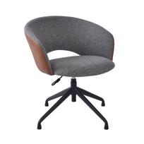 darbo kedes ratukai - Darbo kėdė Home4you Karina 38911, 62 x 60 x 68 - 74 cm, pilka/šviesiai ruda - 1 nuotrauka