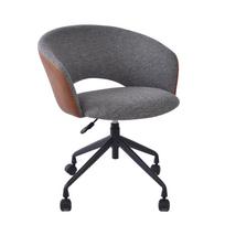 kede su ratukais - Darbo kėdė Home4you Karina 38913, 62 x 60 x 68 - 74 cm, pilka/šviesiai ruda - 1 nuotrauka