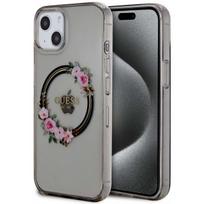 Guess "PC/ TPU Flowers Ring Glossy Logo MagSafe Case iPhone 13" Black