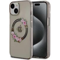 Guess "PC/ TPU Flowers Ring Glossy Logo MagSafe Case iPhone 14" Black