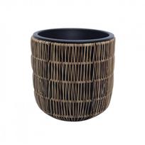 geliu vazonai - Planter WICKER D27xH28cm, light brown - 2 nuotrauka