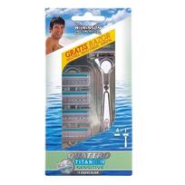 skustuvas wilkinson sword - Wilkinson Sword Quattro Titanium Sensitive: skustuvas, 1 vnt + skutimosi galvutės, 4 vnt. - 3 nuotrauka