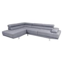 Kampinė sofa Home4you Galvin LC, šviesiai pilka, kairinė, 263 x 185 cm x 84 cm