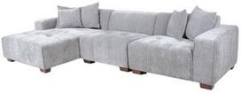 Kampinė sofa Home4you Dahlia LC, šviesiai pilka, kairinė, 322 x 162 cm x 74 cm