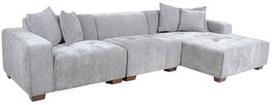 Kampinė sofa Home4you Dahlia RC, šviesiai pilka, dešininė, 322 x 162 cm x 74 cm
