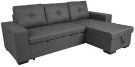 kampines sofos - Kampinė sofa - lova Home4you Carita, tamsiai pilka, 240 x 90 cm x 94 cm - 1 nuotrauka