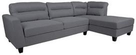 Kampinė sofa Home4you Helsinki, tamsiai pilka, dešininė, 268 x 158 cm x 88 cm