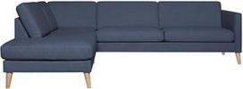260 sofa - Kampinė sofa Home4you Lisanna, mėlyna, kairinė, 90 x 260 cm x 80 cm - 1 nuotrauka
