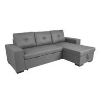 Kampinė sofa - lova Home4you Carita, pilka, 240 x 90 cm x 94 cm
