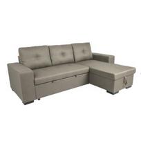 Kampinė sofa - lova Home4you Carita, smėlio, 240 x 90 cm x 94 cm