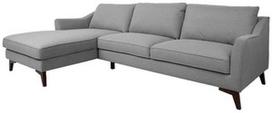 Kampinė sofa Home4you Basil, pilka, kairinė, 298 x 156 cm x 96 cm