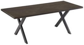 juoda eglute - Valgomojo stalas Home4you Rowan, juodas/tamsiai ruda, 200 cm x 90 cm x 75 cm - 1 nuotrauka