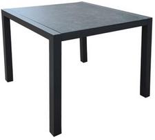 Valgomojo stalas Home4you Delgado 19385, pilkas/grafito, 80 cm x 80 cm x 72 cm