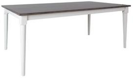 Valgomojo stalas Home4you Janelle, baltas/pilkas, 183 cm x 91 cm x 75 cm