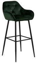 brooke kede - Baro kėdė Home4you Brooke AC90453 AC90453, juoda/tamsiai žalia, 55 cm x 52 cm x 103.5 cm - 1 nuotrauka