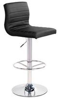pusbario kedes - Baro kėdė Home4you Aura 27782, juoda, 46 cm x 42 cm x 88 - 109 cm - 1 nuotrauka