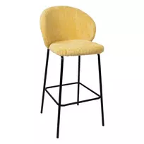 kresl kede - Baro kėdė Home4you Ziva 10428, matinė, geltona, 51 cm x 52 cm x 104 cm - 2 nuotrauka