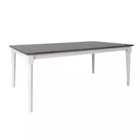 valgomojo pilkas stalas - Valgomojo stalas Home4you Janelle, baltas/pilkas, 183 cm x 91 cm x 75 cm - 2 nuotrauka