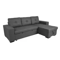 kampines sofos - Kampinė sofa - lova Home4you Carita, tamsiai pilka, 240 x 90 cm x 94 cm - 2 nuotrauka