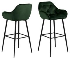 brooke kede - Baro kėdė Home4you Brooke AC90453 AC90453, juoda/tamsiai žalia, 55 cm x 52 cm x 103.5 cm - 2 nuotrauka