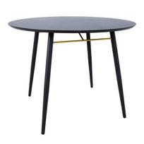Valgomojo stalas Home4you Luxembourg, juodas, 100 cm x 100 cm x 75 cm