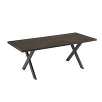 juoda eglute - Valgomojo stalas Home4you Rowan, juodas/tamsiai ruda, 200 cm x 90 cm x 75 cm - 2 nuotrauka