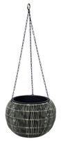 Pakabinamas gėlių vazonas Home4you Wicker 38114, plastikinis/metalas, Ø 32 cm, pilkas