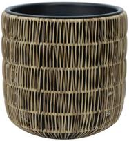 Gėlių vazonas Home4you Wicker 38092, plastikinis/metalas, Ø 35 cm, šviesiai ruda