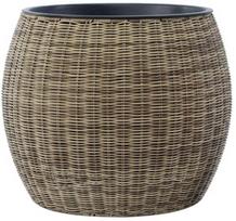 Gėlių vazonas Home4you Wicker 38208, plastikinis/metalas, Ø 48 cm, šviesiai ruda