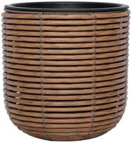 Gėlių vazonas Home4you Wicker 38089, plastikinis/metalas, Ø 27 cm, rudas