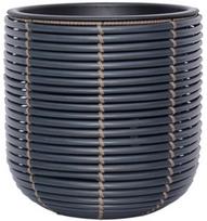 Gėlių vazonas Home4you Wicker 38088, plastikinis/metalas, Ø 27 cm, juodas