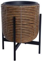 Gėlių vazonas Home4you Wicker 38107, plastikinis/metalas, Ø 30 cm, rudas