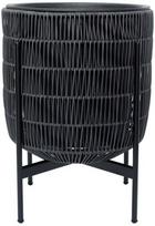 Gėlių vazonas Home4you Wicker 38112, plastikinis/metalas, Ø 30 cm, juodas