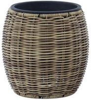 Gėlių vazonas Home4you Wicker, plastikinis/metalas, Ø 20 cm, šviesiai ruda