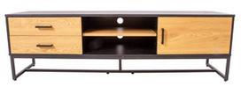 TV staliukas Home4you Amsterdam 45031, juodas/ąžuolo, 160 cm x 40 cm x 50 cm