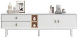 TV staliukas Home4you Iris, baltas, 180 cm x 40 cm x 55 cm